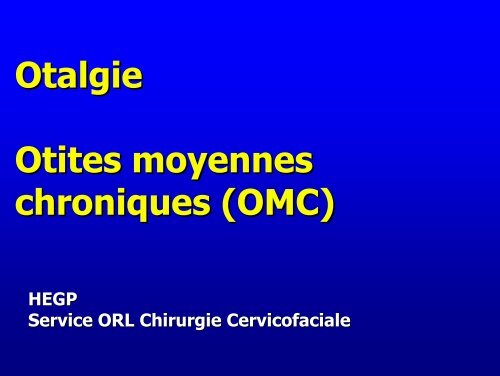 Otalgies vraies