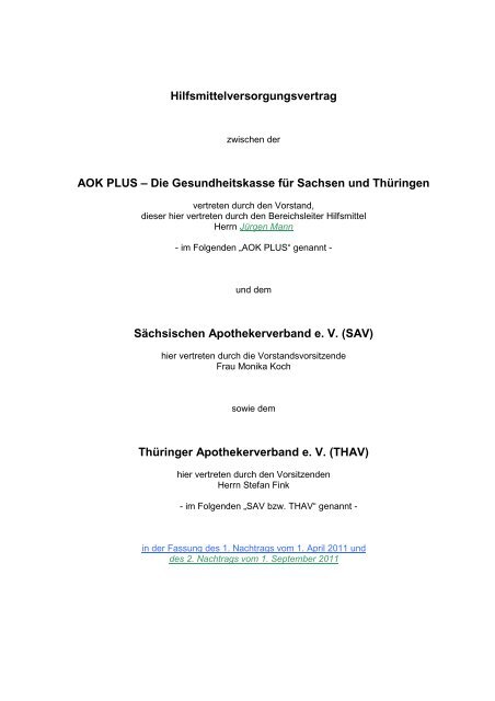 Hilfsmittelversorgungsvertrag Aok Gesundheitspartner