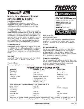 Tremsil® 600 - Tremco Sealants