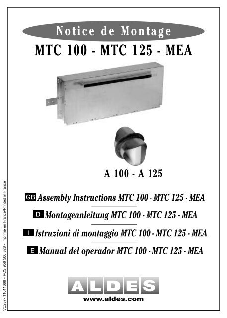 MTC 100 - MTC 125 - MEA - Aldes