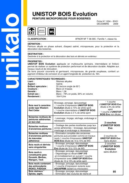 Unistop Bois Evolution Unikalo