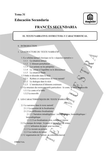 Tema 31 Educación Secundaria FRANCÉS SECUNDARIA - Magister