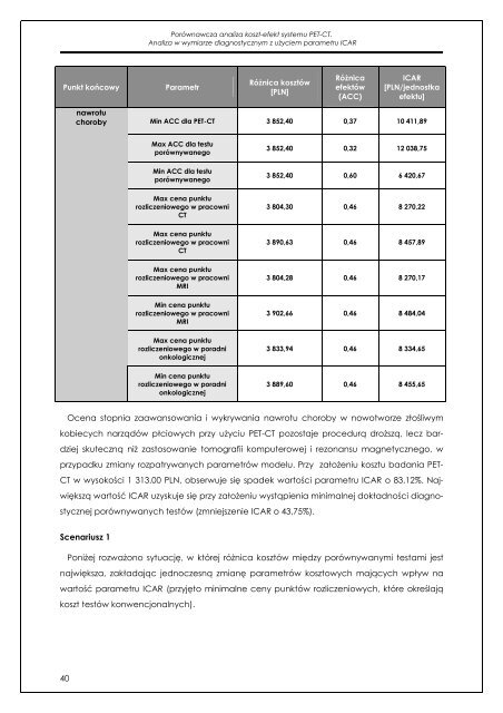 Analiza koszty-efektywność systemu PET-CT w porównaniu ... - AOTM