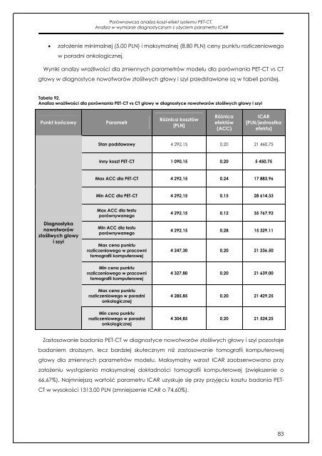 Analiza koszty-efektywność systemu PET-CT w porównaniu ... - AOTM