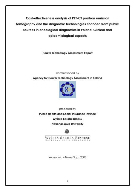 Cost-effectiveness analysis of PET-CT positron emission ... - AOTM