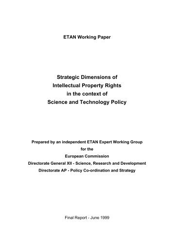 Strategic Dimensions of Intellectual Property Rights in the context of ...