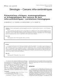 Sénologie – Cancers infra-centimétriques - Cabinet Dr.Goumot