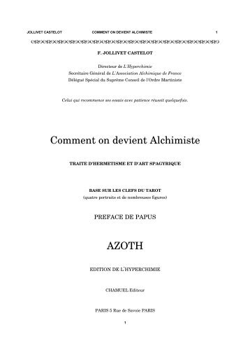 comment on devient alchimiste f. jollivet - Bibliothèque Numérique ...