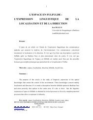 L'espace en fulfulde : l'expression linguistique de la localisation et ...