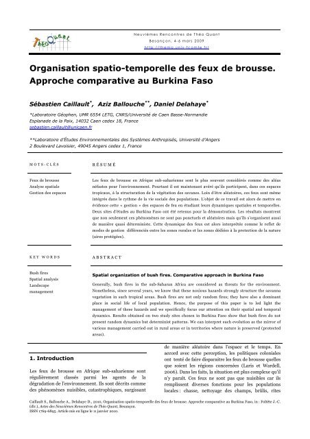 La multiplicité des échelles dans l'analyse d'un phénomène d'interface  nature/société. L'exemple des feux de brousse en Afrique de l'ouest