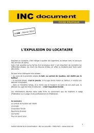 L'EXPULSION DU LOCATAIRE - Institut national de la consommation