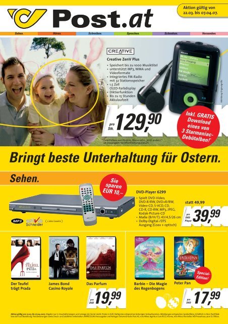 Bringt beste Unterhaltung für Ostern. - Österreichische Post AG