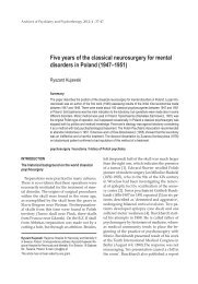 Five years of the classical neurosurgery for mental disorders in Poland
