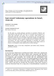 Last resort? Lobotomy operations in Israel, 1946–60