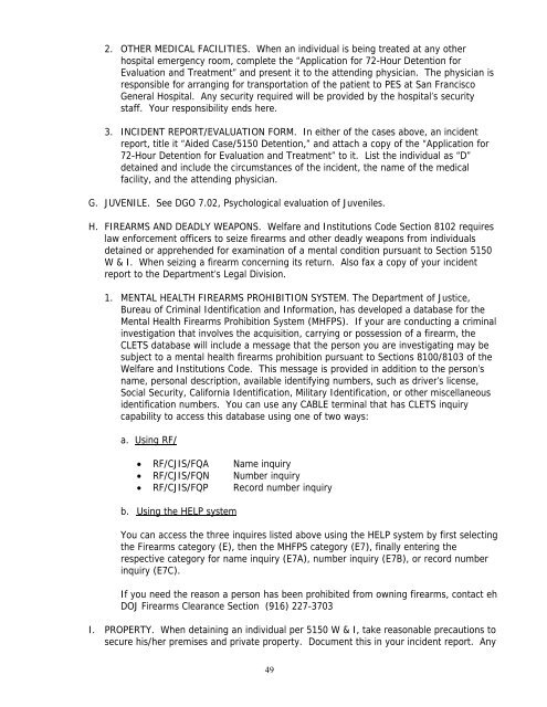 5150 Involuntary Detention Training Manual - San Francisco ...