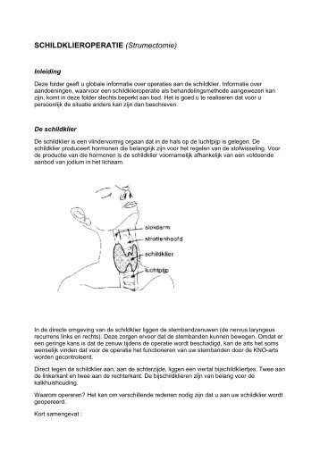 SCHILDKLIEROPERATIE (Strumectomie) - Med-Info