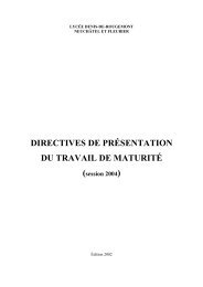 Directives de présentation du travail de maturité ( en format PDF ) - rpn