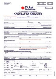 Contrat de services Ticket Restaurant - Edenred