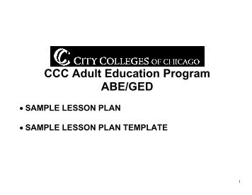 Sample Lesson Plan and Template