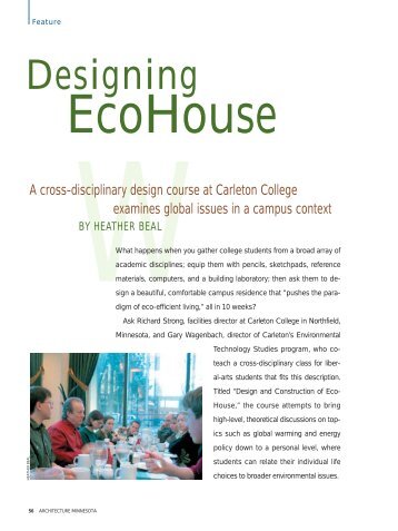 Designing EcoHouse. - Carleton College