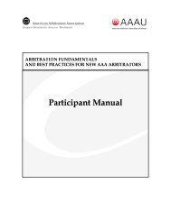 Participant Manual - American Arbitration Association Online Services