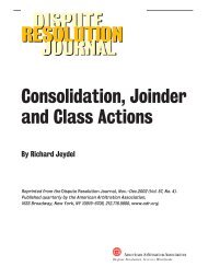 Consolidation, Joinder and Class Actions - American Arbitration ...