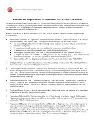 Standards and Responsibilities - American Arbitration Association ...