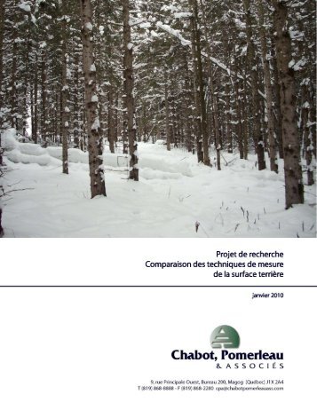 Expertise forestière - Chabot, Pomerleau & associés