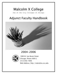 Malcolm X College Handbook - City Colleges of Chicago