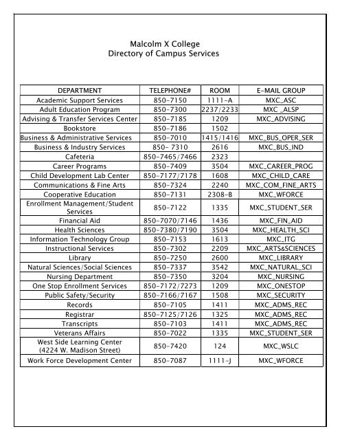 Malcolm X College Handbook - City Colleges of Chicago