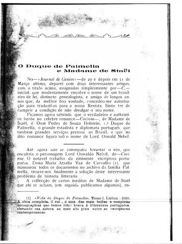 0 Duque de Palmella e Madame de Stael. Pelo Barão de ...