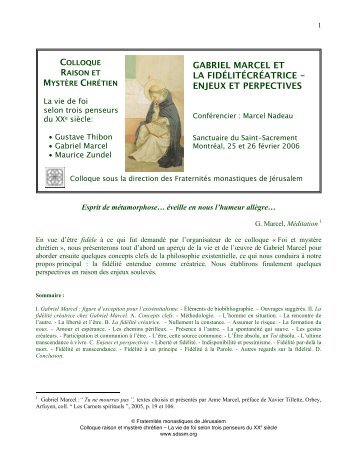 La fidélité créatrice chez Gabriel Marcel (pdf : 636 ko)