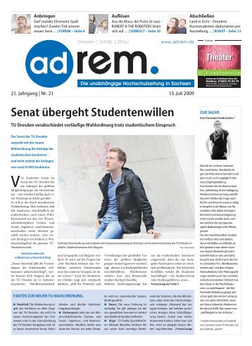 Senat übergeht Studentenwillen - ad-rem