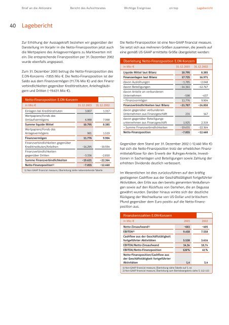 Geschäftsbericht 2003 - E.ON - Strom und Gas - Info-Service - E.ON ...