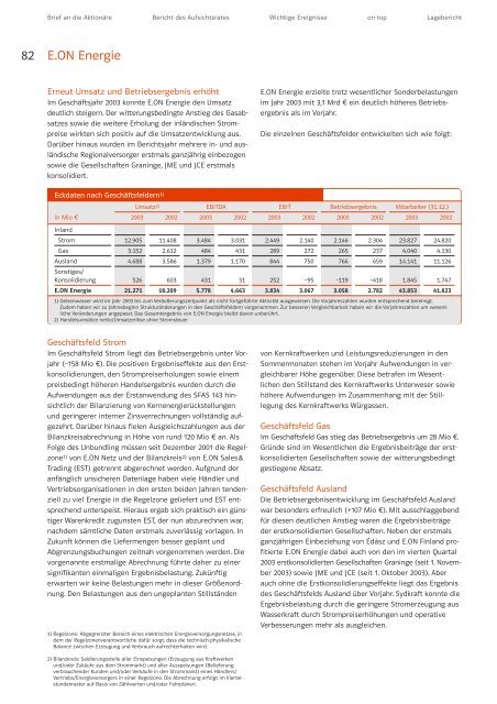 Geschäftsbericht 2003 - E.ON - Strom und Gas - Info-Service - E.ON ...
