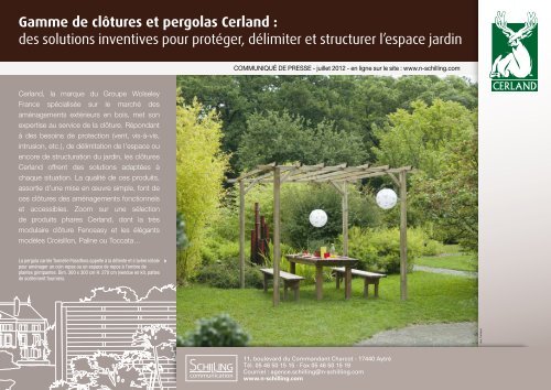 Gamme de clôtures et pergolas Cerland : des solutions inventives ...