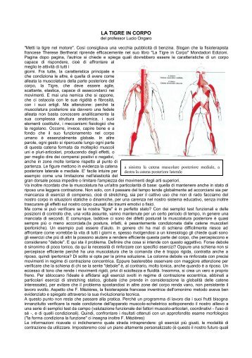 LA TIGRE IN CORPO - Movimento e Percezione