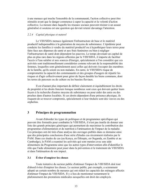 VIH/SIDA, Sécurité alimentaire et nutrition - International Food Policy ...