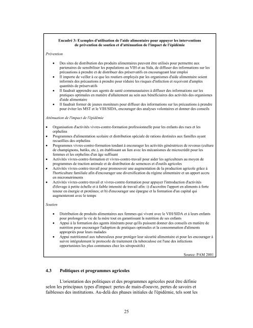 VIH/SIDA, Sécurité alimentaire et nutrition - International Food Policy ...