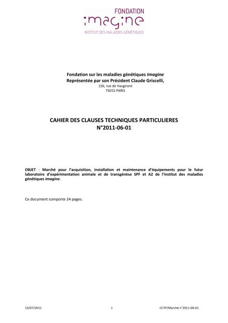 cahier des clauses techniques particulieres n°2011-06-01