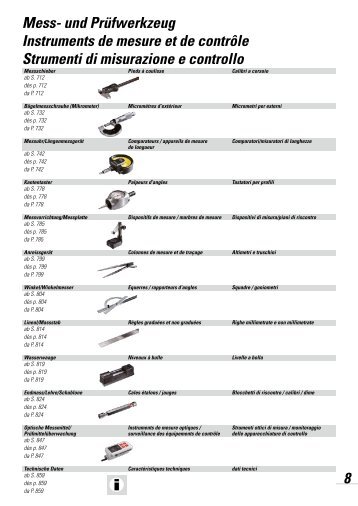 Mess- und Prüfwerkzeug Instruments de mesure ... - Debrunner Acifer