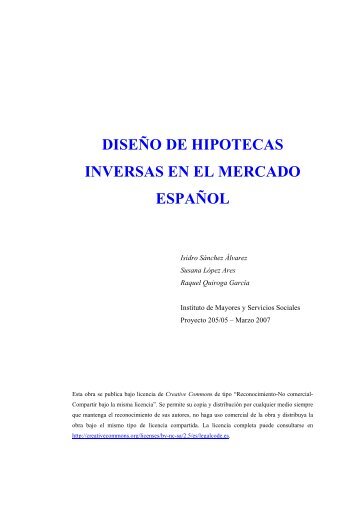 diseo de hipotecas inversas en el mercado espaol - Imserso