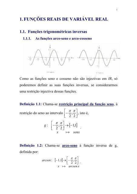 Funções reais de variável rea