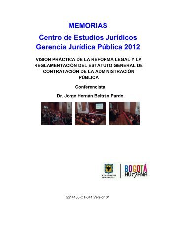 Memorias Centro de Estudios Gerencia Jurídica Pública Visión ...