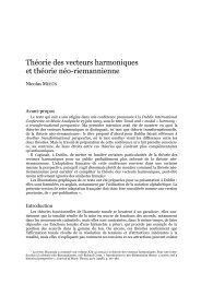 Théorie des vecteurs harmoniques et théorie néo-riemannienne