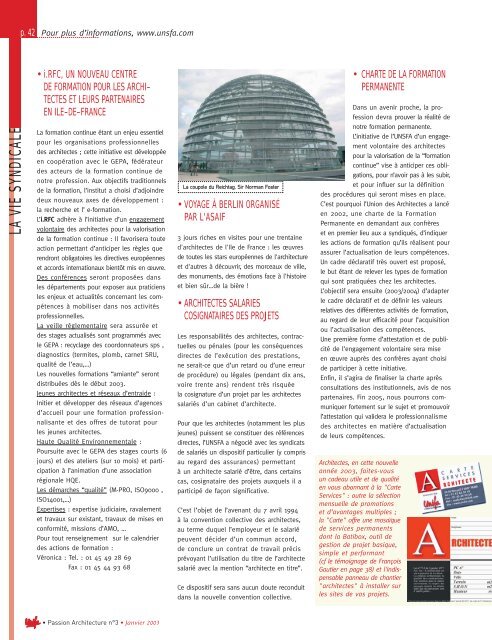 Passion Architecture n°3 - UNSFA - Le syndicat des Architectes
