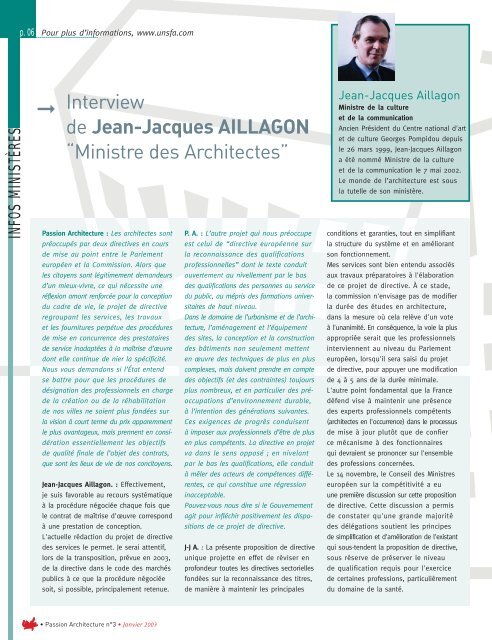 Passion Architecture n°3 - UNSFA - Le syndicat des Architectes