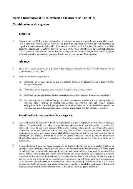 NIIF 3 - Normas Internacionales de Contabilidad