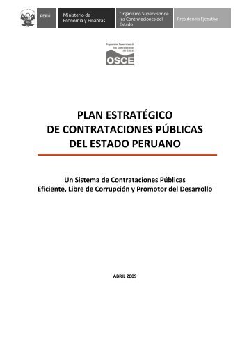 plan estratégico de contrataciones públicas del estado peruano - Osce