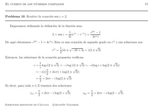 Ejercicios resueltos de C´ALCULO